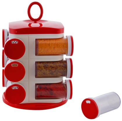 Plastic Spice Rack, 21 cm x 17.5 cm x 21 cm, 1-Piece, Red