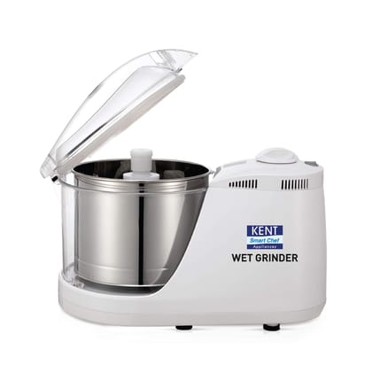 KENT Plastic 150W Wet Grinder Encased Rotating Drum For Safe Operation&Low Noise Wet Grinding Of All Kinds Of Batter For Scrapping Coconut&Kneading Dough 16079 (White)