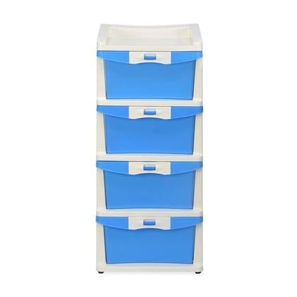 Nilkamal CHTR24NT 4 Layers Plastic Chests of Shorage Drawers Use for Home | Office | Hospital | Parlor | School | Doctors | Kids | Easy Assembeled (Blue)