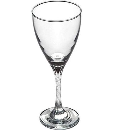 Elegant Clear Glass Goblet with Twisted Stem - Premium Drinkware