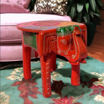 Indian Natural Wooden Elephant Stool-Side Coffee Table Indian Natural Wooden Elephant Stool-Side Coffee Table