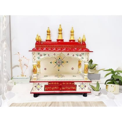 Wooden Indian Temple Painted Wall Decor