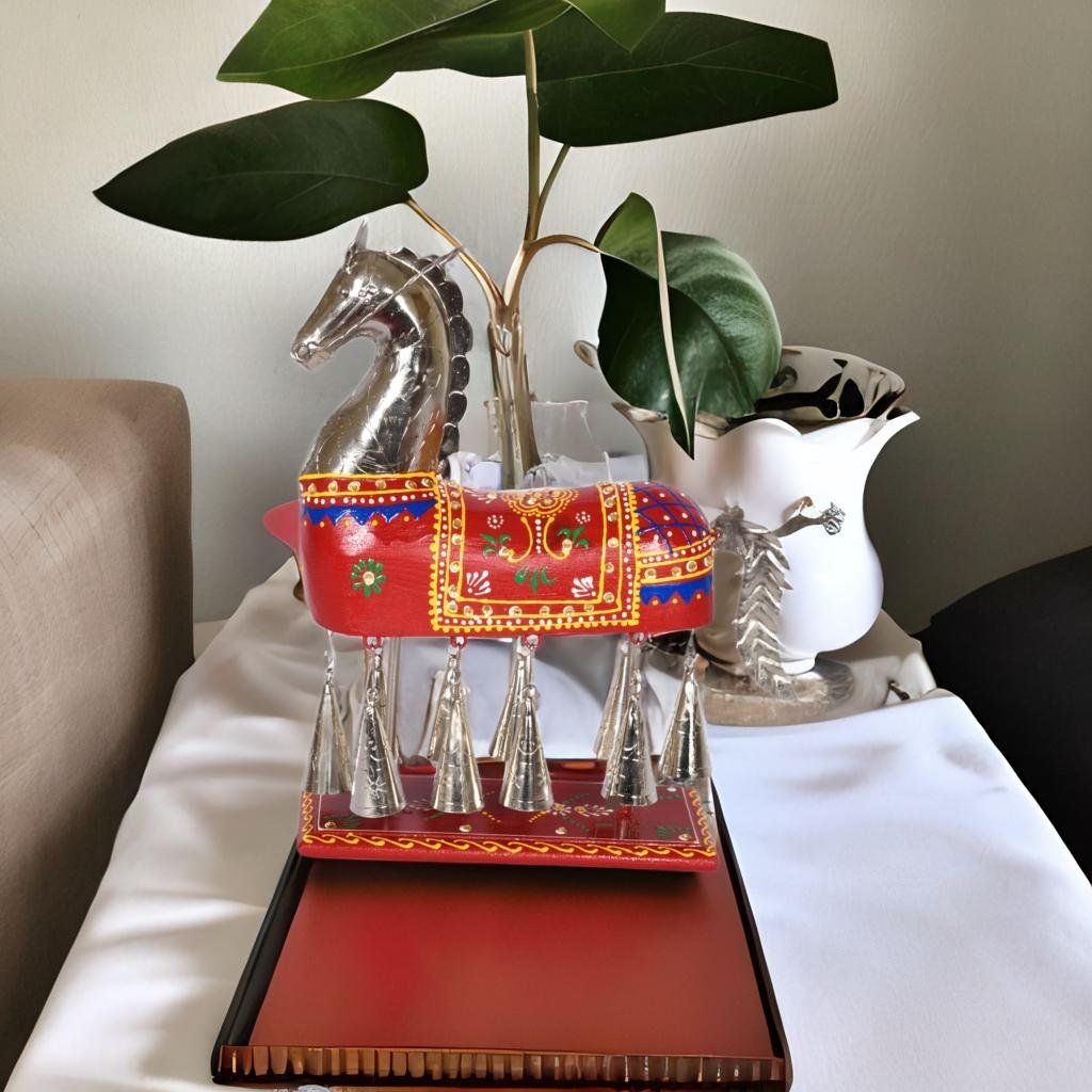 Hand Painted Horse Antique Showpiece for Living Room