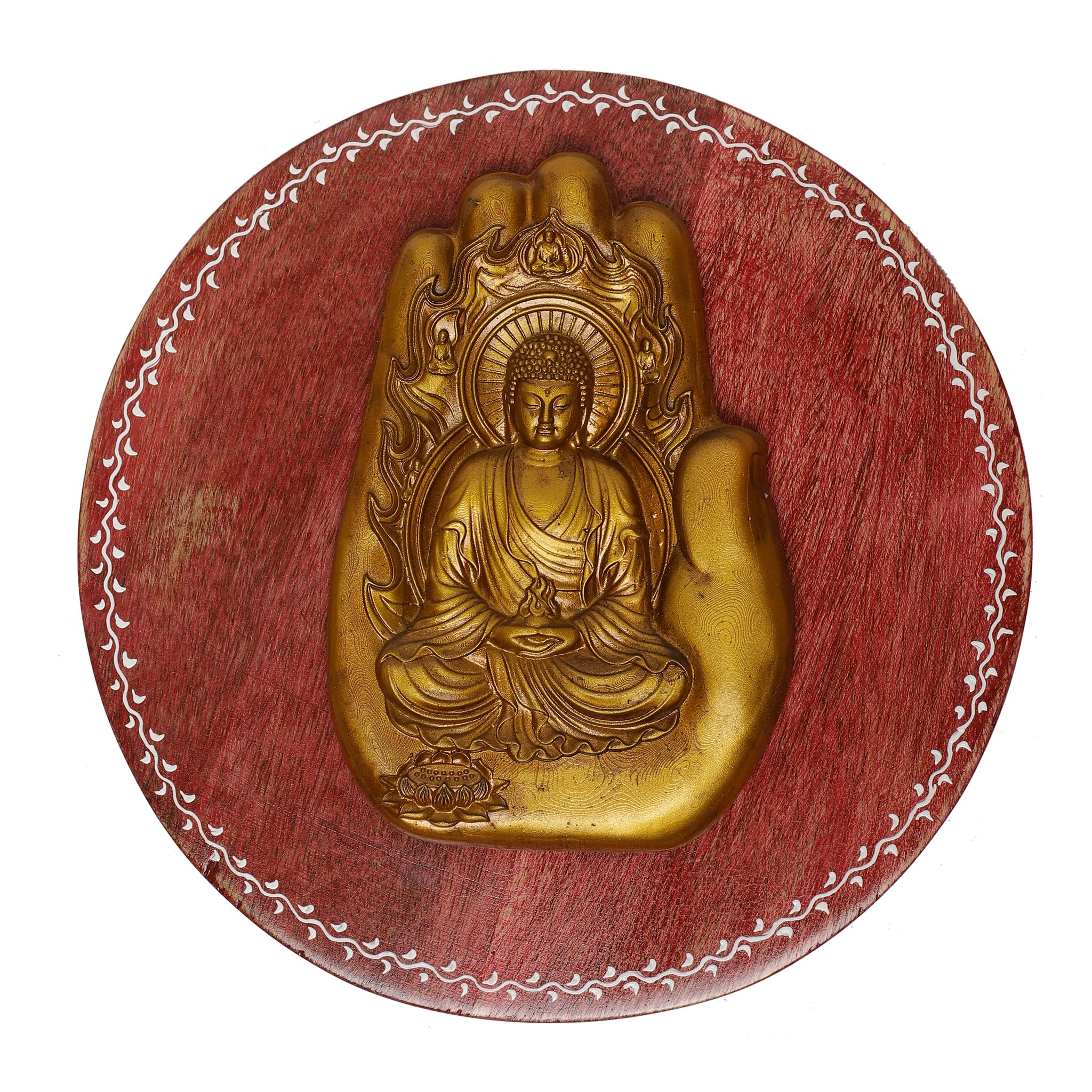 The Cocotier® Aesthetic Buddha Wall Plates: A Perfect Fusion of Wood and Polystone Craftsmanship | Wall plates decor hanging. (L:20X W:4 X H:20cm).