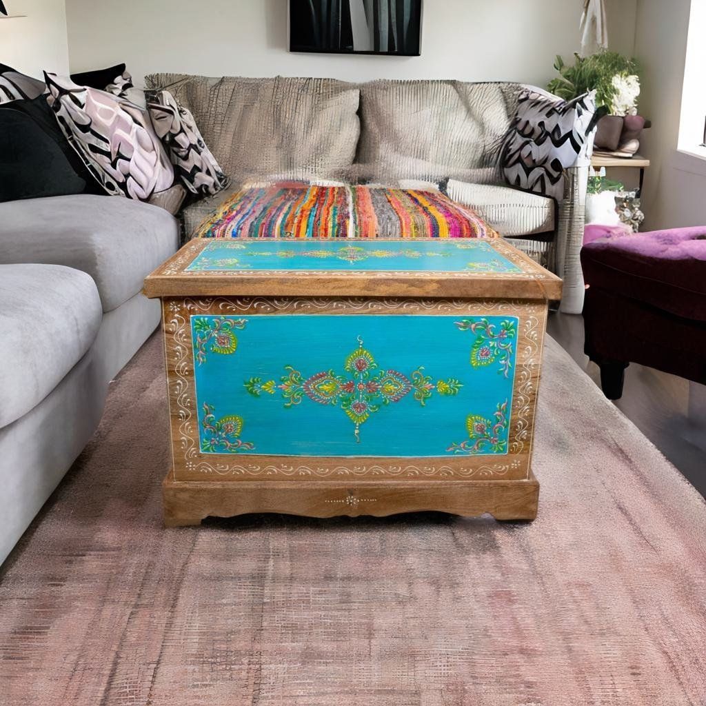 Wooden Painted Trunk Beautifull Storage Side Box