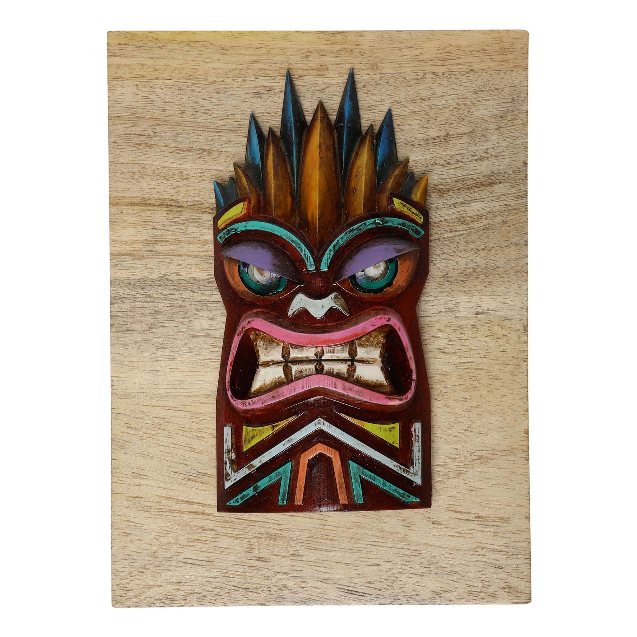 The Cocotier® Serene TIKI Wall Plates| Wall plates decor hanging, plates for wall decoration. (L:16X W:4 X H:22cm).