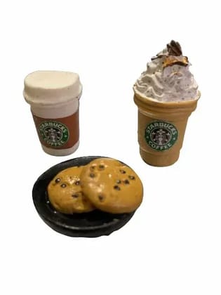 Coffee & Cookies Miniature Food Fridge Magnet