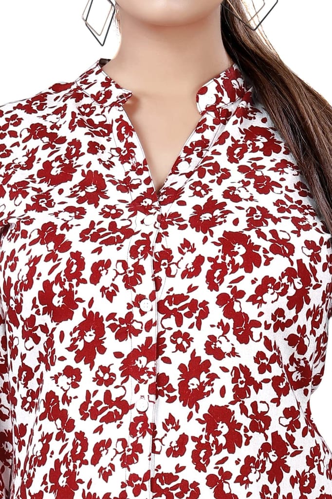 Red, Floral Shirt