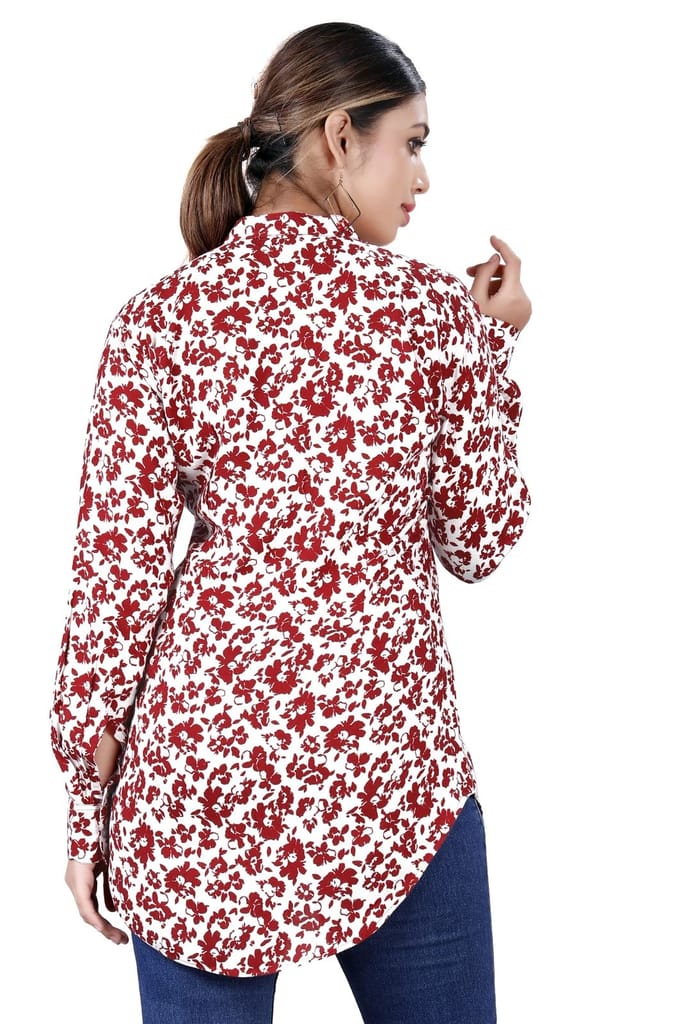 Red, Floral Shirt