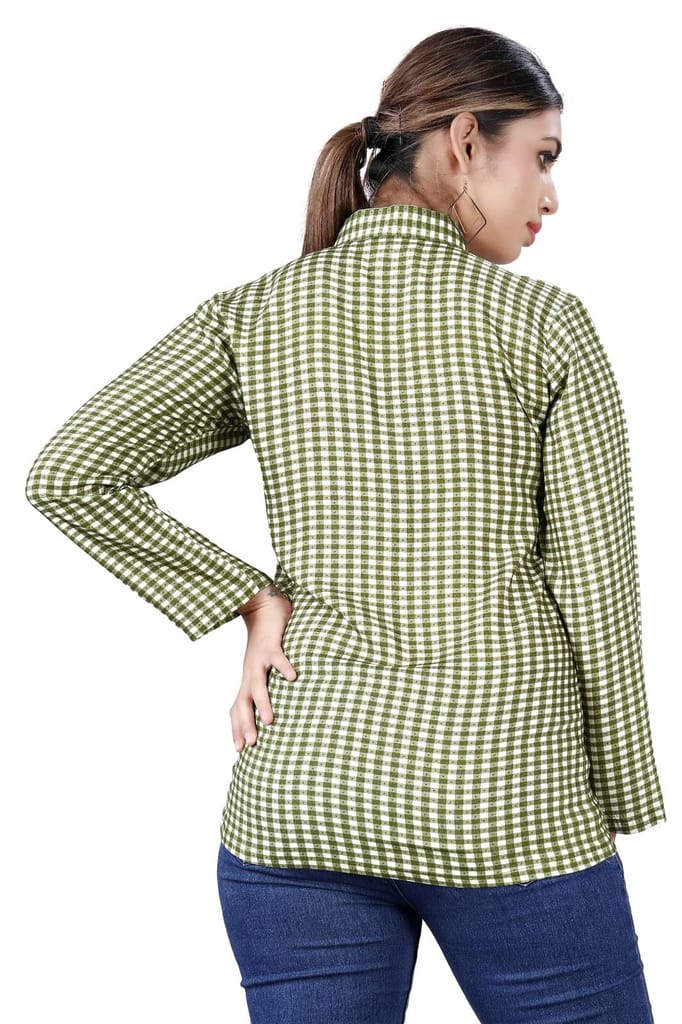 Green, Checks Shirt