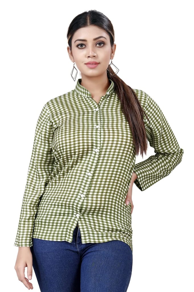 Green, Checks Shirt