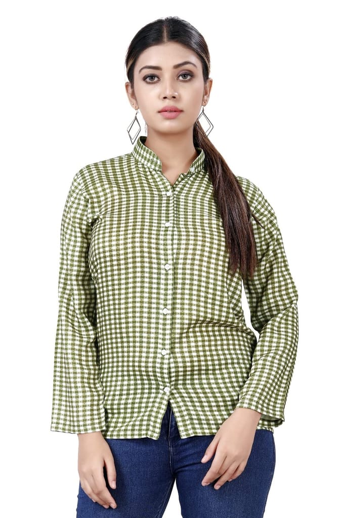 Green, Checks Shirt