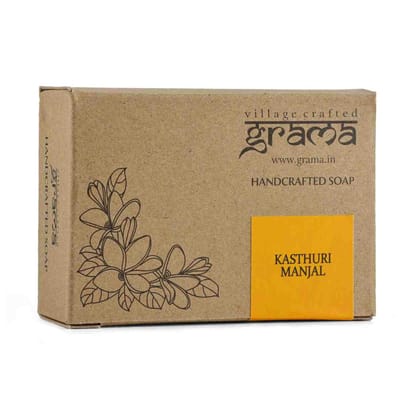 Grama Handmade Kasthuri Manjal Soap (125 GMS) for Skin Care, Pack of 2