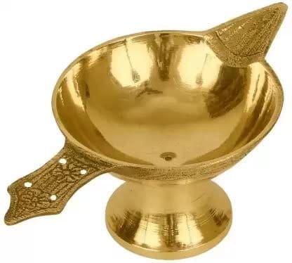 Dokchan Pure Brass Akhand Laxmi Deepak Pital Diya/Deepak for Arti Puja Brass