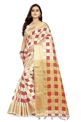 Arriva Fab Women's Kanchipuram Silk Saree (Riva797_Red)