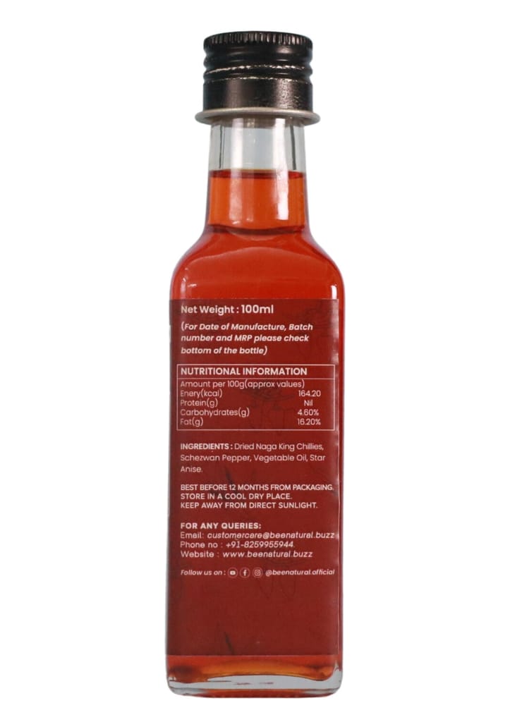 BEE Natural Naga King Chilli infused Oil