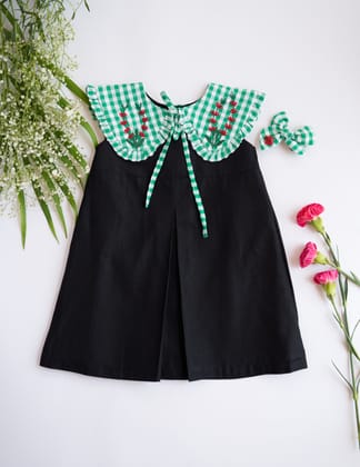 Little Black Dress for Girls | Detachable Collar | Cotton