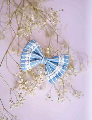 Lace Bow Hair Accessory - Blue