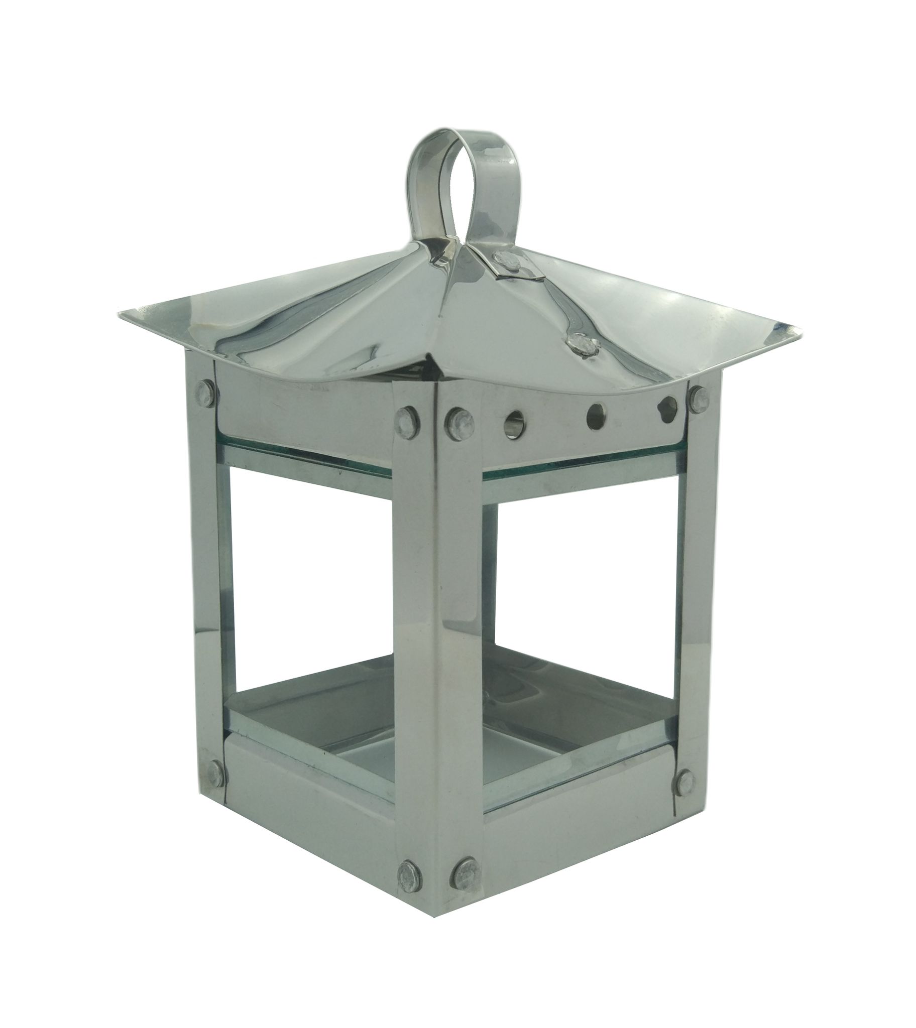 Classyo Stainless Steel Diya/Lamp Cover with Glass (Medium)