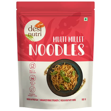 Desi Nutri Multi Millet Noodles Pack of 3-192 GMS Each | Ready to Eat Noodles | Millet Noodles | Rich in Iron & Calcium