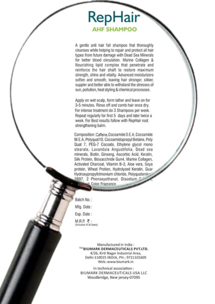 Rephair AHF shampoo for Anti hairfall shampoo | Biotin Rich Shampoo for Hairfall | Anti Hairfall Shampoo For Stronger Hairs | Shampoo For Hair Damage Protection | Anti Hairfall Shampoo For Stronger Hairs | Biotin Shampoo For Hair Growth 100ml