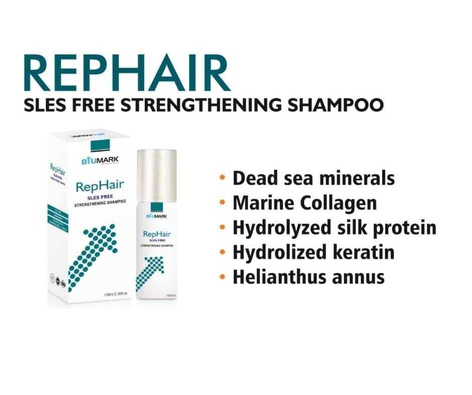 Rephair SLES Free Sterenthening Shampoo | Sulphate Free Shampoo For Scalp Protection | Shampoo With No Harsh Chemicals | Keratin Shampoo Chemical Free - 100 ml