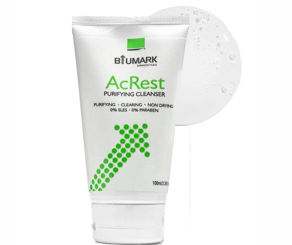 Acrest Face Cleanser for Acne | AHA & BHA | Exfoliate blackheads for Controls oil production | Non-drying cleanser | Pimples free flawless skin | Tea Tree acne clearing cleanser | Acne free flawless skin cleanser- 100ml