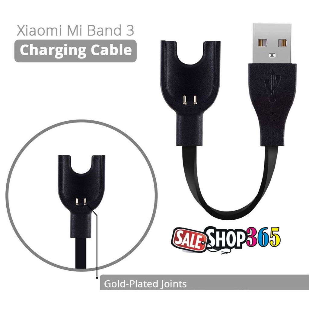 Ekdant USB Charger Cord Fast Charging Cable Adapter for Xiaomi MI Band 3 - Black