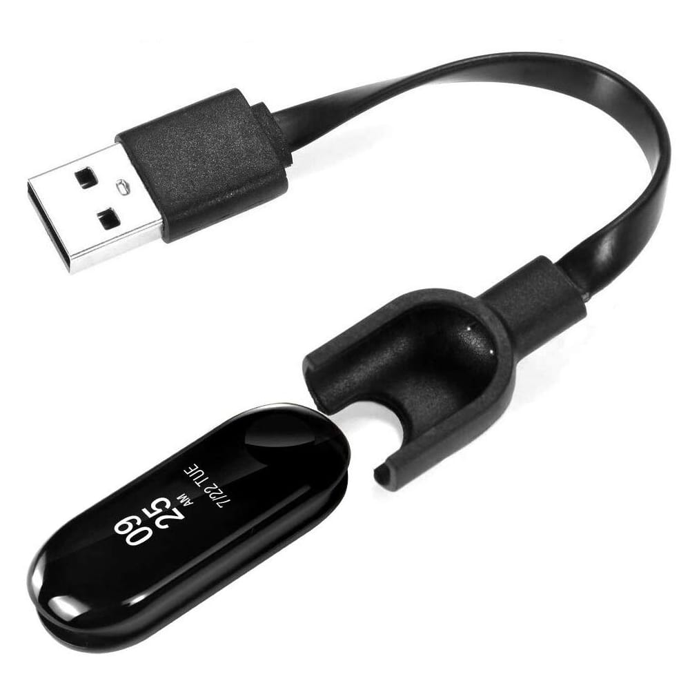 Ekdant USB Charger Cord Fast Charging Cable Adapter for Xiaomi MI Band 3 - Black