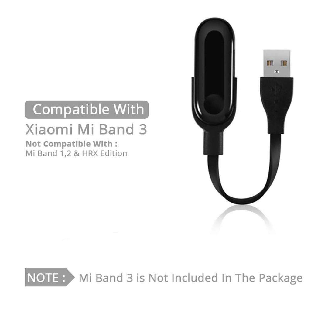 Ekdant USB Charger Cord Fast Charging Cable Adapter for Xiaomi MI Band 3 - Black