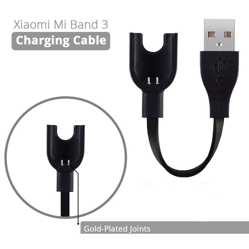 Ekdant USB Charger Cord Fast Charging Cable Adapter for Xiaomi MI Band 3 - Black