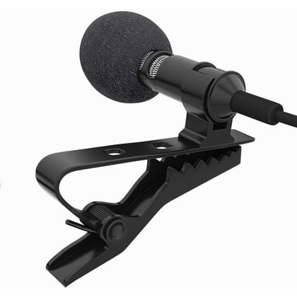 Ekdant Clip On Mini Lapel Mic Mike Lavaliere Microphone / Collor 3.5MM Mike (Black)