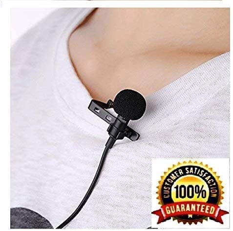 Ekdant Clip On Mini Lapel Mic Mike Lavaliere Microphone / Collor 3.5MM Mike (Black)