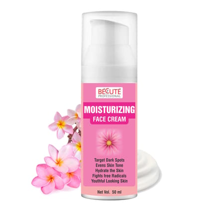 BECUTE Professional Moisturizing Face Cream with Rose Extracts for Dry Skin, Reduce Lines & Wrinkles 50 mL