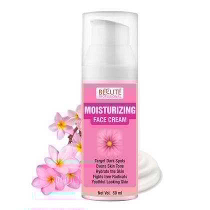 BECUTE Professional Moisturizing Face Cream with Rose Extracts for Dry Skin, Reduce Lines & Wrinkles 50 mL