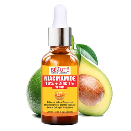 BECUTE Professional 10% Niacinamide with Zinc Face Serum for Acne Marks & Reduce Hyperpigmentation 30 mL