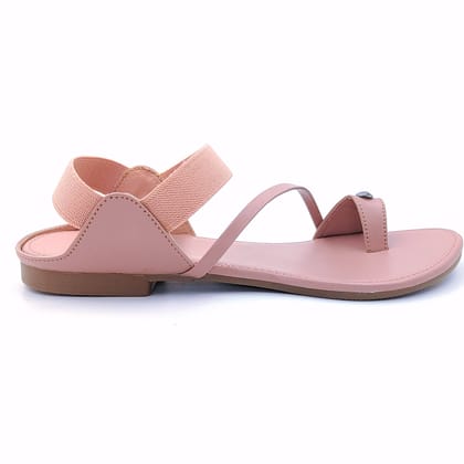LEGS GO Peach Round Ankle Straps Sandals for women, Casual and Ethnic Wear Women Sandals | Casual & Formal Sandals