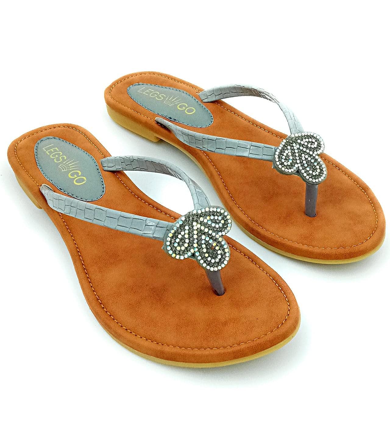 LEGS GO Greyk Straps Stylish Flats for women , Casual and Ethnic Wear