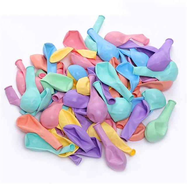 BLODLE Enterprises Pastel Rainbow Balloons, 100 Pcs Multi Color