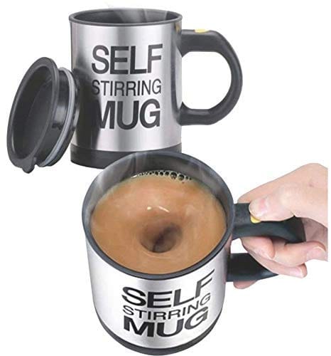 Electric Self Stirring Stainless Steel Coffee Tea Hot Chocolate Soup Mug Cup - Best Christmas Birthday Diwali Gift Idea