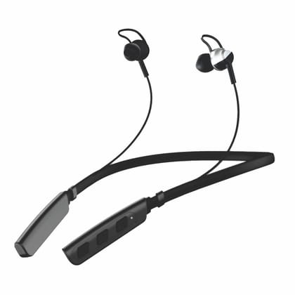 Sound Mantra Verb Bluetooth Neckband in Ear Earphone Headset with deep bass Upto 300 Hrs Standby time, Dual Pairing, BT5.0 with Fast Charging (Black/Grey)