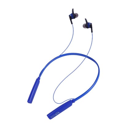 Sound Mantra Verb Bluetooth Wireless Neckband in Ear Earphone Headset with deep bass Upto 300 Hrs Standby time, Dual Pairing, BT5.0 with Fast Charging Light Weighted+Sports Model (Blue/Black)