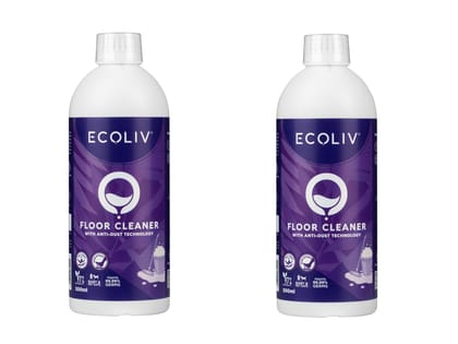 Ecoliv Liquid Floor Cleaner 500 ml Bottle (Pack of 2)| 97% Natural| Anti Dust Technology| Tea Tree Oil| Non Sticky| Residue Free and Streak Free| Pet Safe & Baby Safe