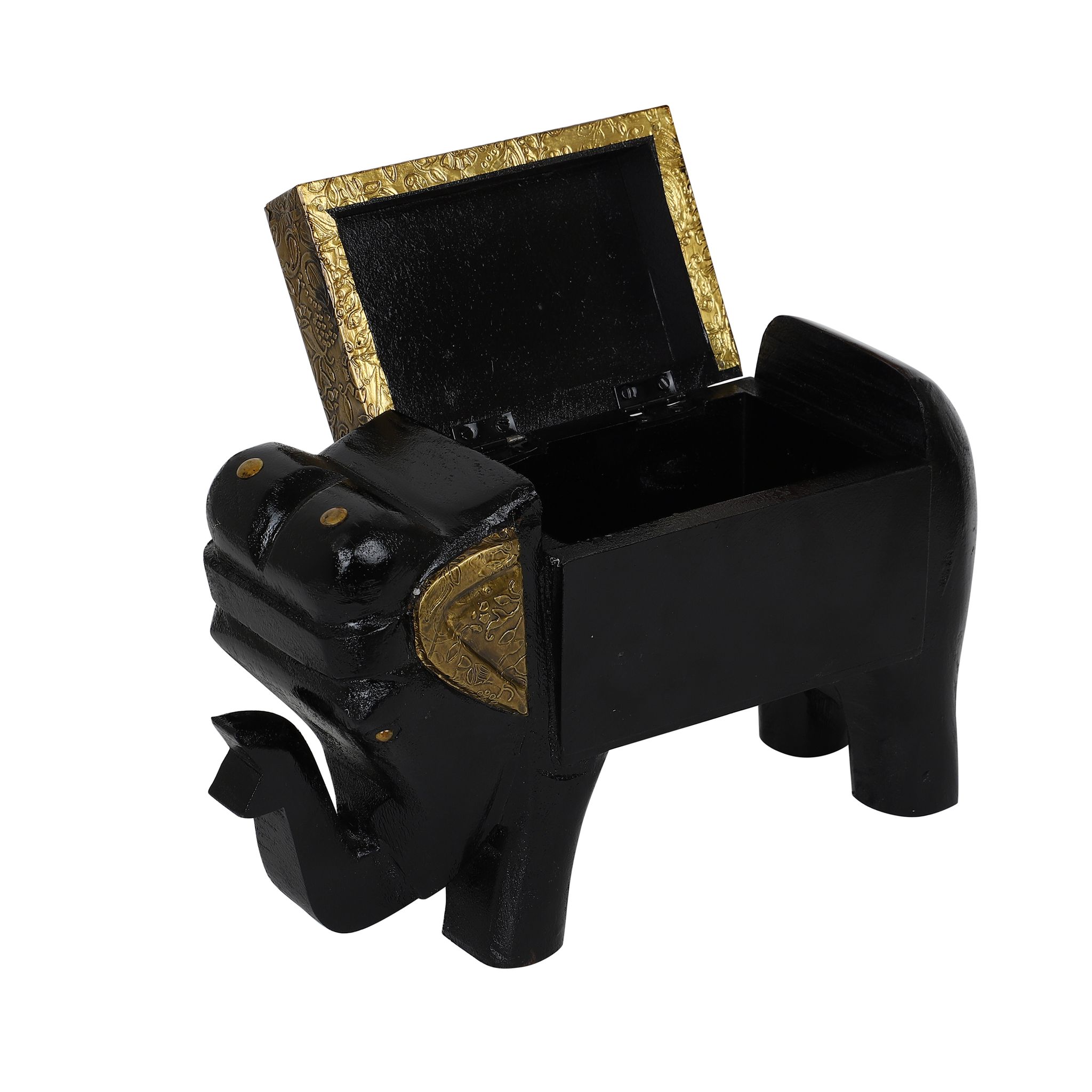 The Cocotier® Wooden Elephant Ornaments Storage Box Showpiece | Designer Wooden Showpiece | Gift Item | Jewelry box