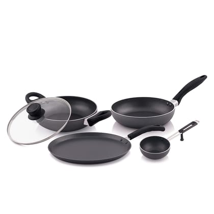 The Chef Story Everyday Series Non Stick Cookware 5 Pcs Gift Set, Grey