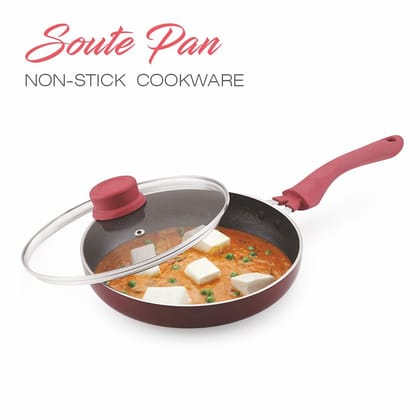 The Chef Story Disco Series Saute Pan With Glass Lid 24cm