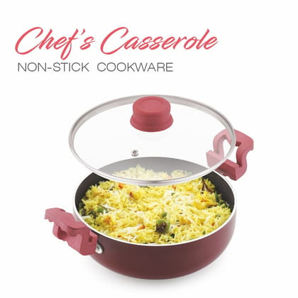 The Chef Story Disco Series Chef's Casserole With Glass Lid 26cm