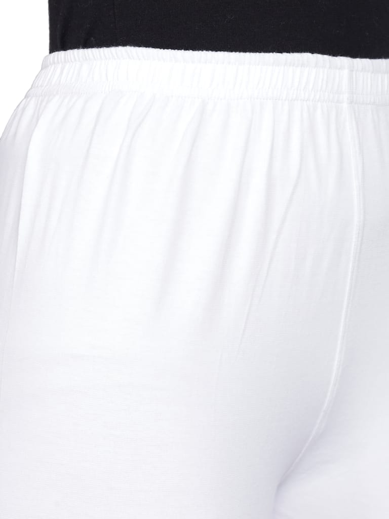 SOFT COLORS Women's Skinny Fit Ethnic Wear Ankle Length Leggings (White)