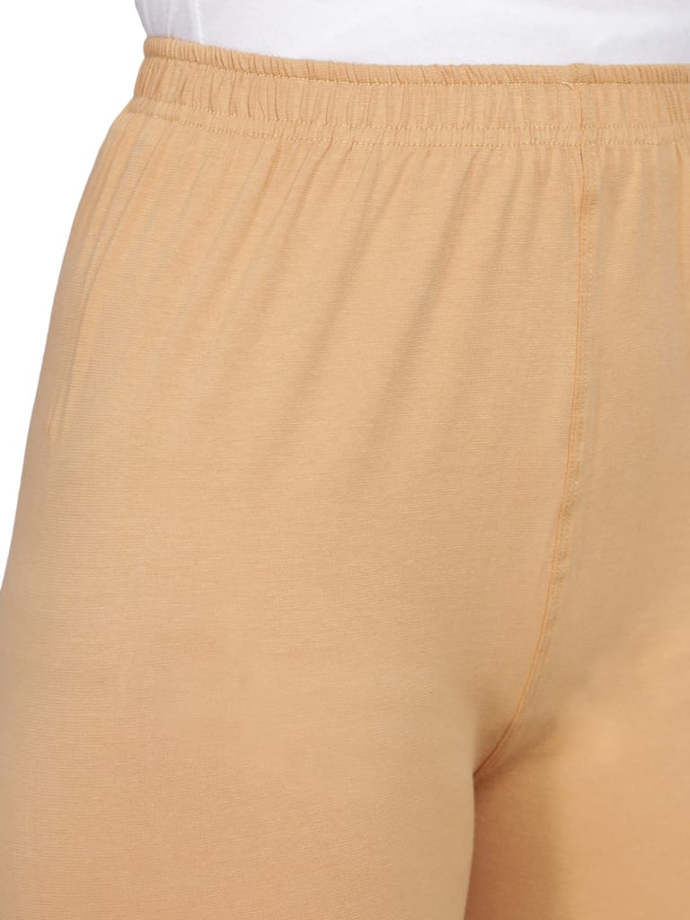 SOFT COLORS Women's Skinny Fit Ethnic Wear Ankle Length Leggings (Beige)