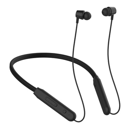 Sound Mantra Rock N Roll - Bluetooth Wireless Neckband in Ear Earphones with Mic, 12 Hr Playtime & Super Fast Charging, IPX5 Water Resistant (Black)
